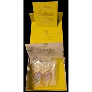 Kendra Scott Danielle Dichroic Glass Earrings Gold Tone New In Box